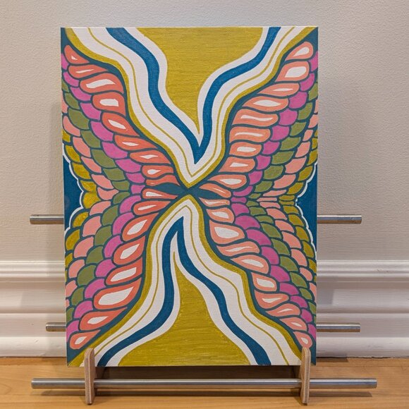 CA$50.00  Wings of Flow - Original 9" x 12" x 1/8" Geometric Abstract | Paint Ma - Picture 6 of 7
